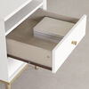 Dylane Table de chevet 2 tiroirs Blanc solide