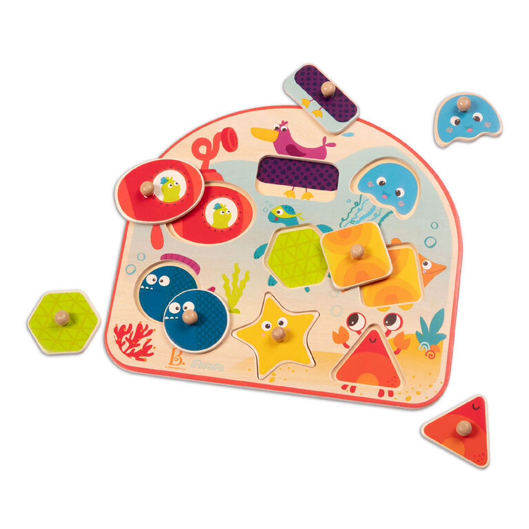 Puzzle à chevilles en bois, Sea Treasures, B. toys