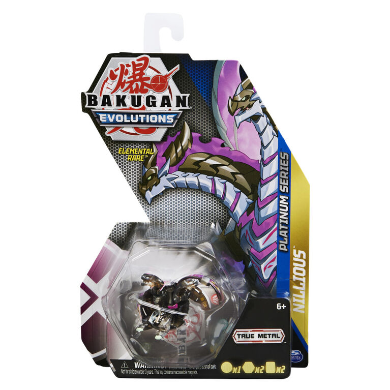 Bakugan Evolutions, Sluggler, Platinum Series True Metal Bakugan, 2 BakuCores and Character Card