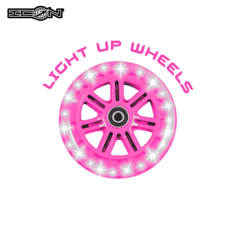 Icon Elite 100Mm Light Up Wheel Scooter - Pink
