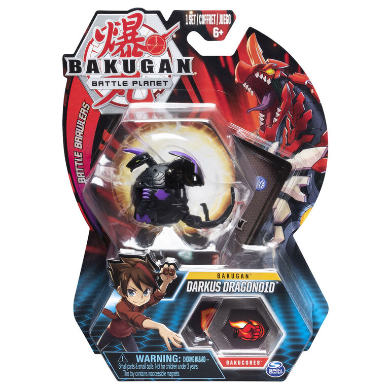 Bakugan, Darkus Dragonoid, 2-inch Tall Collectible Action Figure and Trading Card
