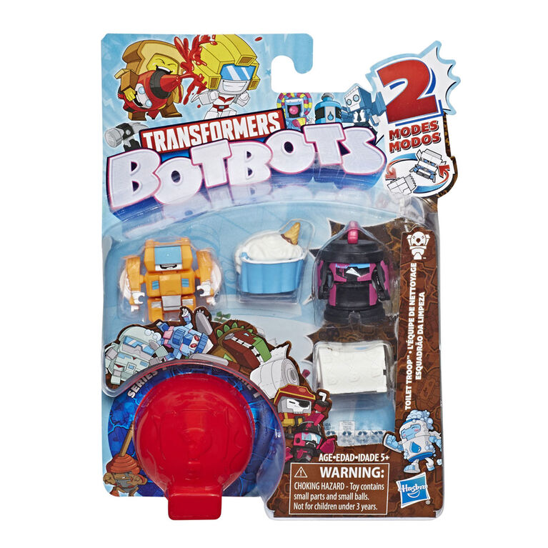 Transformers Botbots - Ensemble de 5 L'Équipe de nettoyage - Figurines mystère 2 en 1 à collectionner.