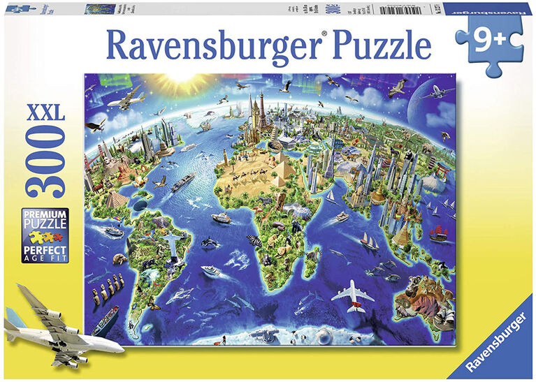 Ravensburger - Carte des monuments du monde casse-têtes 300pc