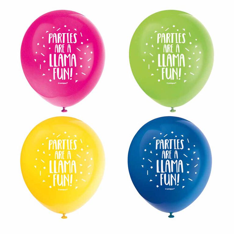 Llama Birthday 12" Ballons, 8un - Édition anglaise