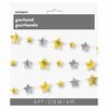 Silver and Gold Stars Garland, 9 ft - English Edition