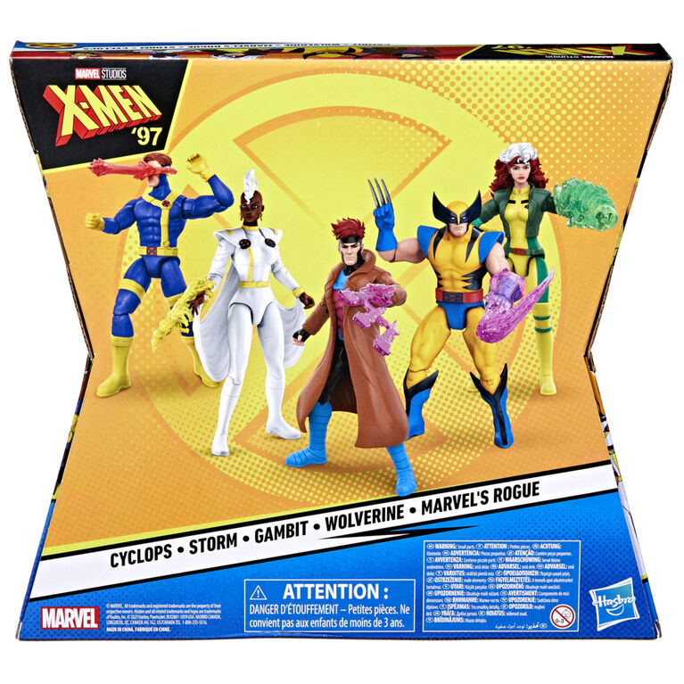 Marvel Studios X-Men '97 Team Up Pack, 4-Inch Action Figures, 5 Figures with Accessories, Super Hero Toys - R Exclusive