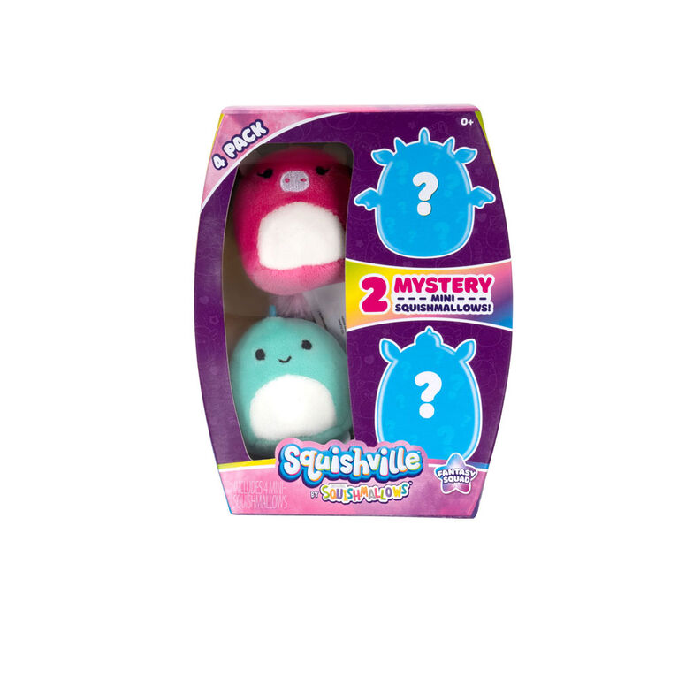 Mini peluches Squishville - Squishmallow, paquet de 4 -  Le choix varie.  Aucun bon diff&eacute;r&eacute;.
