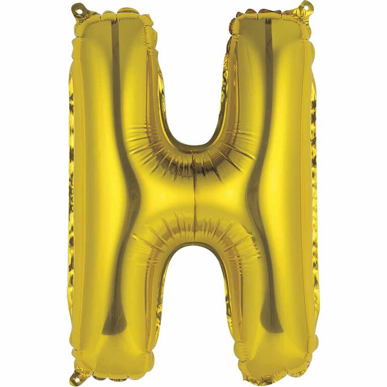 14" Gold Letter Balloons - H