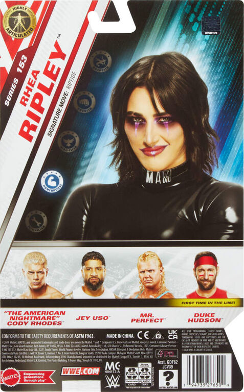 WWE Rhea Ripley Action Figure, Main Event Series #153 6-inch Collectible Superstar with Articulation