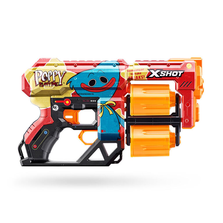 Pistolet Dread X-Shot Skins - D&eacute;coration Poppy Playtime (12 Fl&eacute;chettes) par ZURU