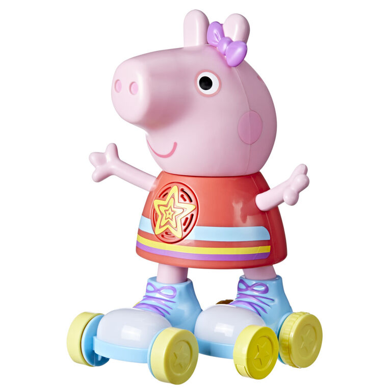 Peppa Pig Roller Disco Peppa, jouet sur patins à roulettes, rétrofriction (version anglaise)