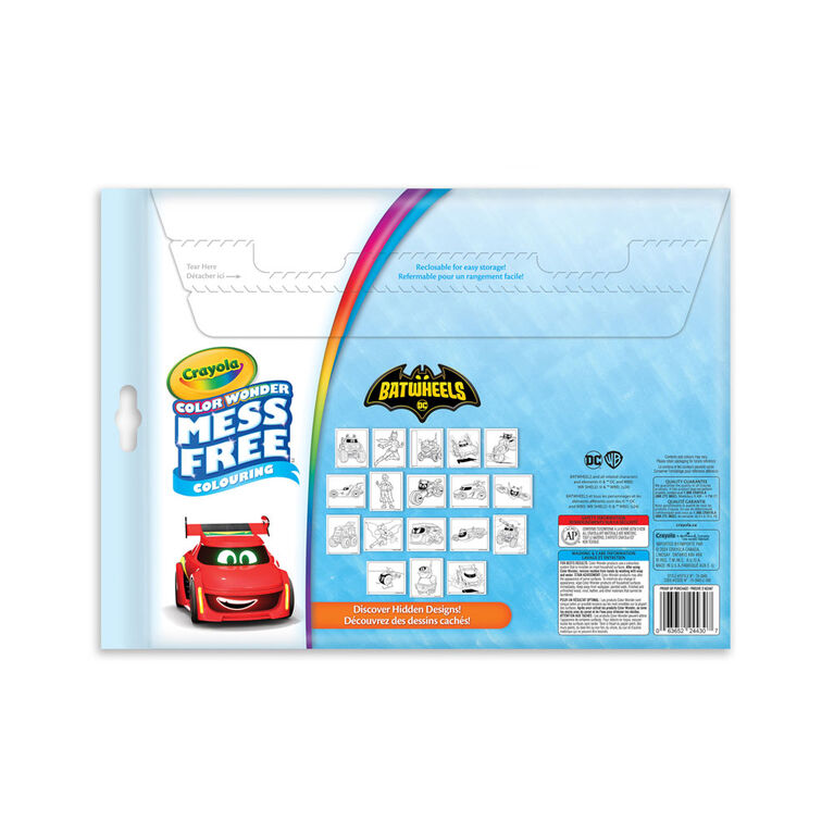 Crayola Color Wonder Mess-Free Colouring Pages & Mini Markers, Batwheels