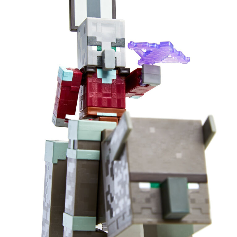 Minecraft Dungeons Ravager and Raid Captain Figures