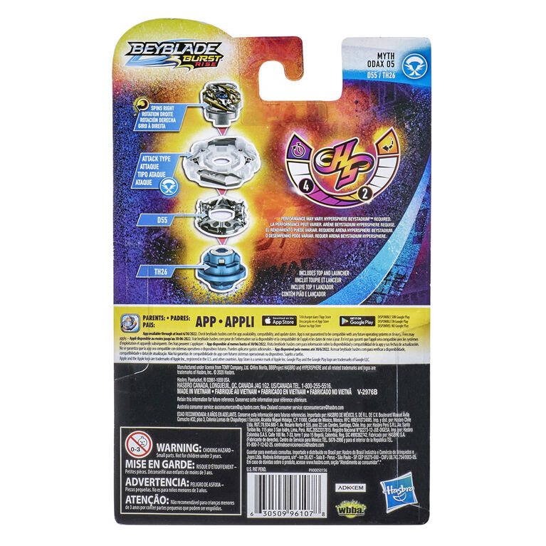 Beyblade Burst Rise Hypersphere Myth Odax O5 Starter Pack