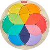 Fisher-Price Wooden Color Wheel Puzzle, Shape-Sorting Play for Preschool Kids, 19 Wood Pieces