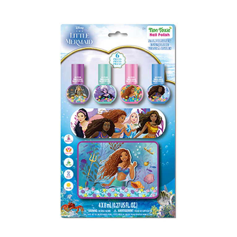 Little Mermaid 4 Pack Nailpolish with Water File