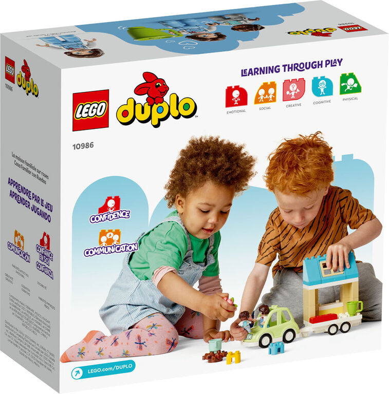 LEGO DUPLO Town Family House on Wheels 10986 Building Toy Set (31 Pieces)