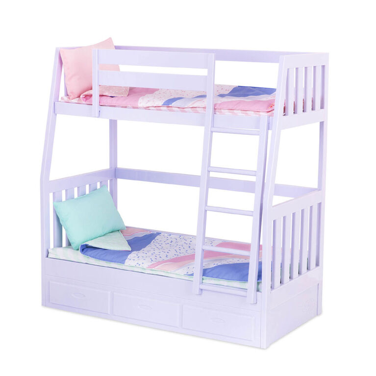 1pc Meubles De Maison De Poupée Lits Superposés À Deux Couches Draps Et  Oreiller Jouets Accessoires De Maison - Temu France