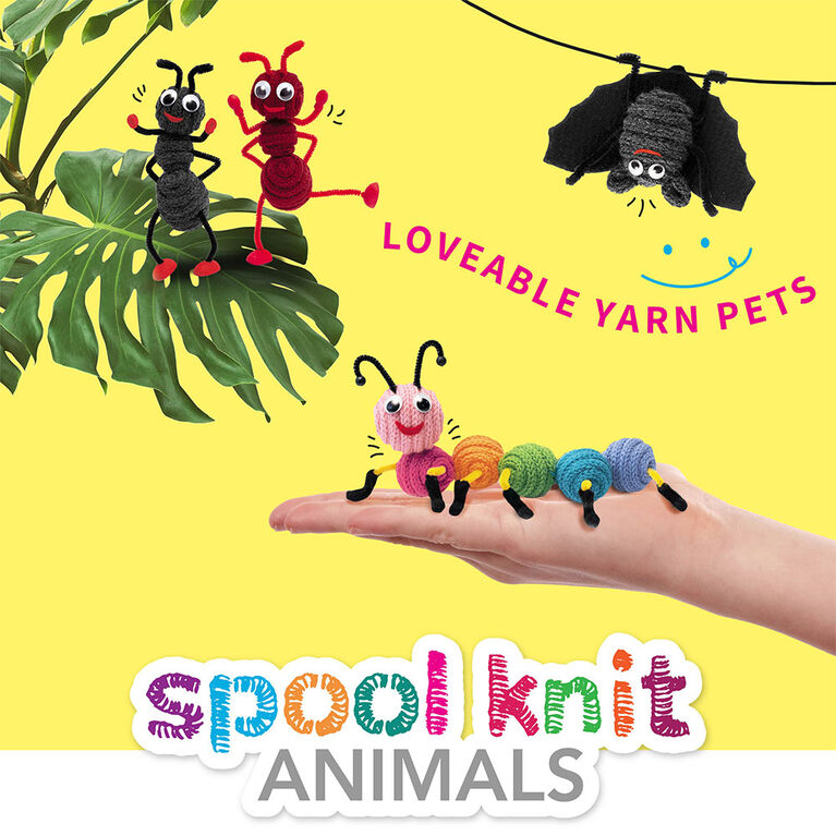 SpiceBox Children's Activity Kits Make and Play Spool Knit Animals - English Edition
