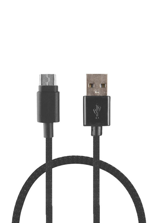 Vivitar - 5 ft Braided Micro USB Cable - Black