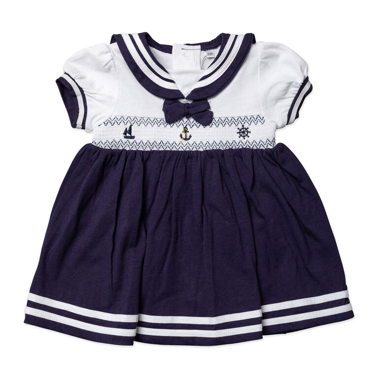 Rock a Bye Baby 2 Piece Dress Set:Navy Sailor 3-6M