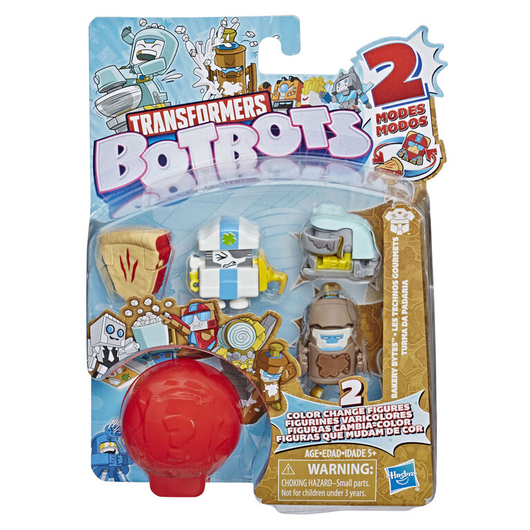 Transformers BotBots, Les Technos gourmets, emballage de 5 figurines mystère.