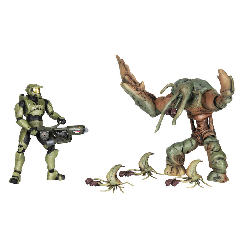 World of Halo Figure 2-Pack - Master Chief + Flood Tank Form with Flood Infected