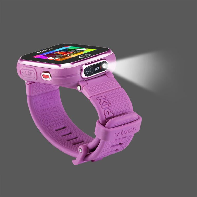VTech KidiZoom Smartwatch DX3 avec deux appareils photo, lumière à DEL et  flash, jumelage sécurisé des montres, effets photo et vidéo, jeux