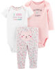 Ensemble 3 pièces fleuri Little Character Carter's - rose, nouveau-né