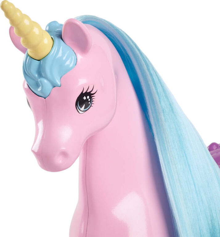 Barbie-Coffret poupée et licorne-avec selle, brosse et accessoires