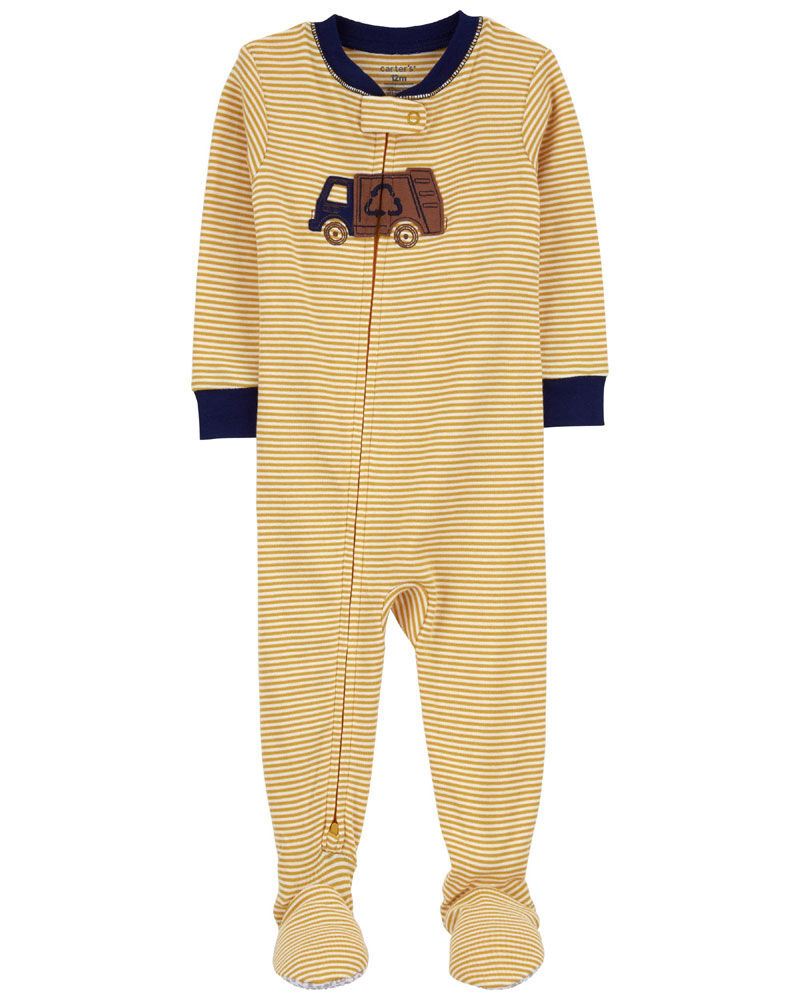 Carter's Recycle Truck Sleep and Play Pajamas Yellow 5T