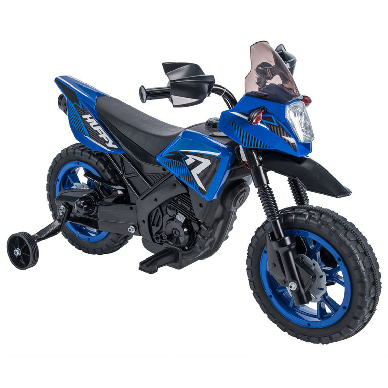 Huffy - Porteur motocyclette R1 à batterie 6 V - Bleu, enfant.