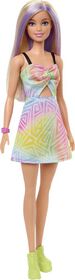 Barbie- Fashionistas- Poupée 190, mèches mauves, robe combishort