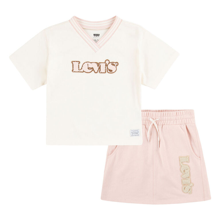 Levis T-shirt and Skirt Set - Pink