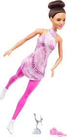 Barbie Carrières Poupée Patineuse artistique, accessoires, brunette