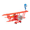 Tornado, le biplane, avec figurines Sonic et Tails du film Sonic le Hérisson 2 