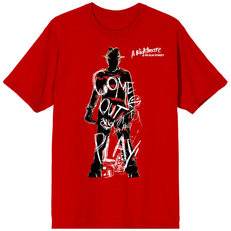 Nightmare On Elm Street Freddy Krueger Rouge T-Shirt-Moyen