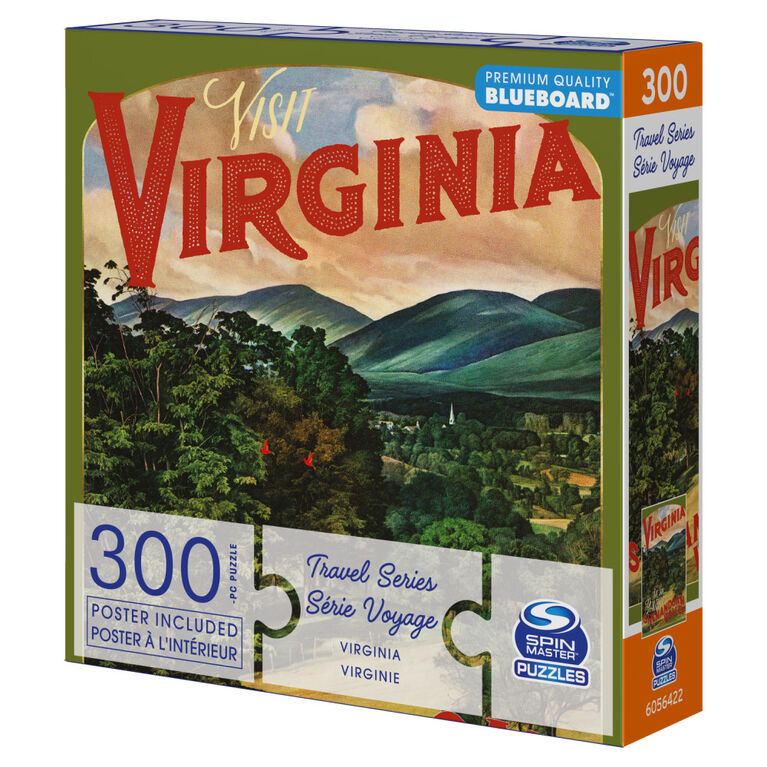 Puzzles Spin Master, Virginie, Puzzle BlueBoard de 300 pièces de la série Voyage représentant la Vallée de Shenandoah avec poster