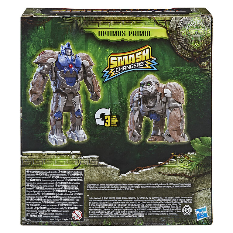 Transformers Toys Transformers: Rise of the Beasts Movie, Smash Changer Optimus Primal Action Figure, 9-inch