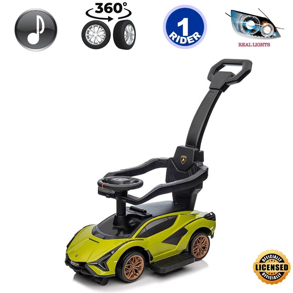 KidsVip Lamborghini Sian Pushcar Stroller Green English Edition