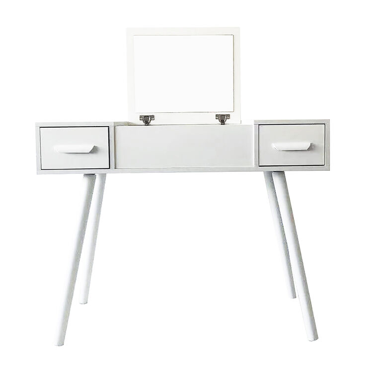 White Dressing Table/Desk with Mirror