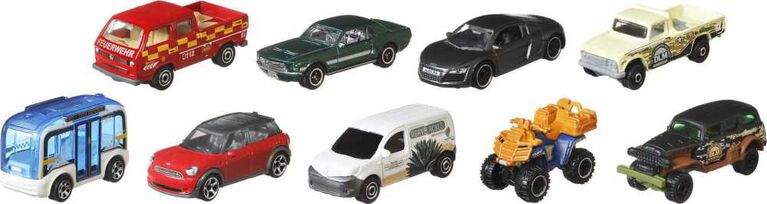Matchbox - Coffret-cadeau de 9 véhicules - Les styles peuvent varier.