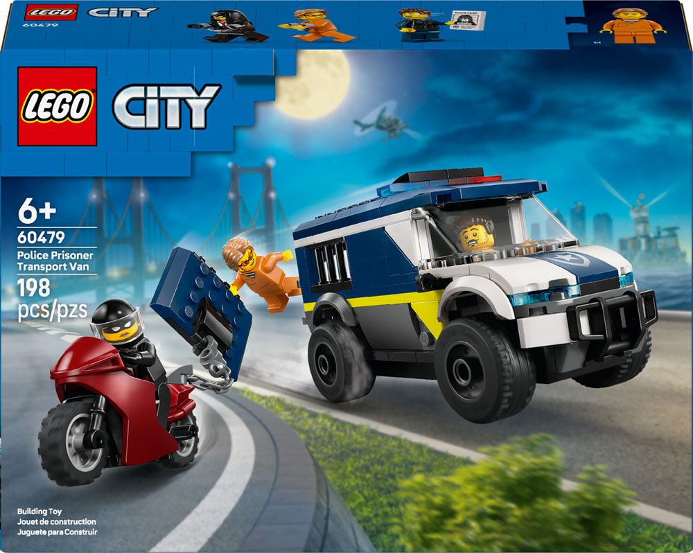 LEGO City Police Prisoner Transport Van Building Toy for Boys, Girls, & Kids, Ages 6+ - 60479