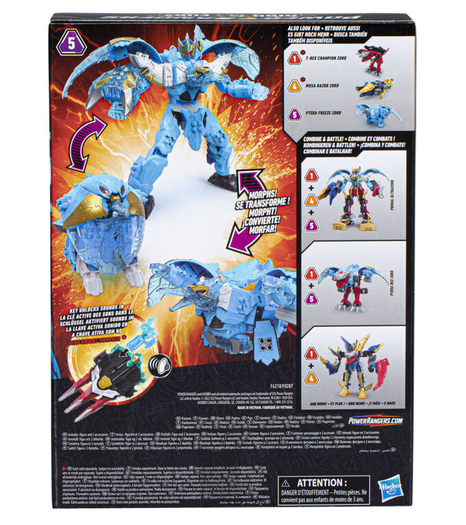 Power Rangers Dino Ptera Freeze Zord Morphing Dino Robot Zord with Zord Link Mix-and-Match Custom Build System