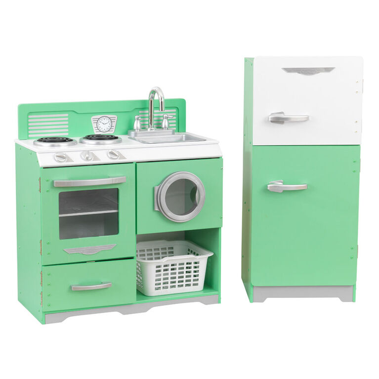 Cuisine enfant en bois 2 en 1 avec accessoires WOODoudou, 64 x 48 x 91cm,  retrait magasin 1h, livraison sous 24/48h