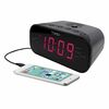 iHome Radio-Réveil Double avec Écran Rouge de 1.2 pouces Gris