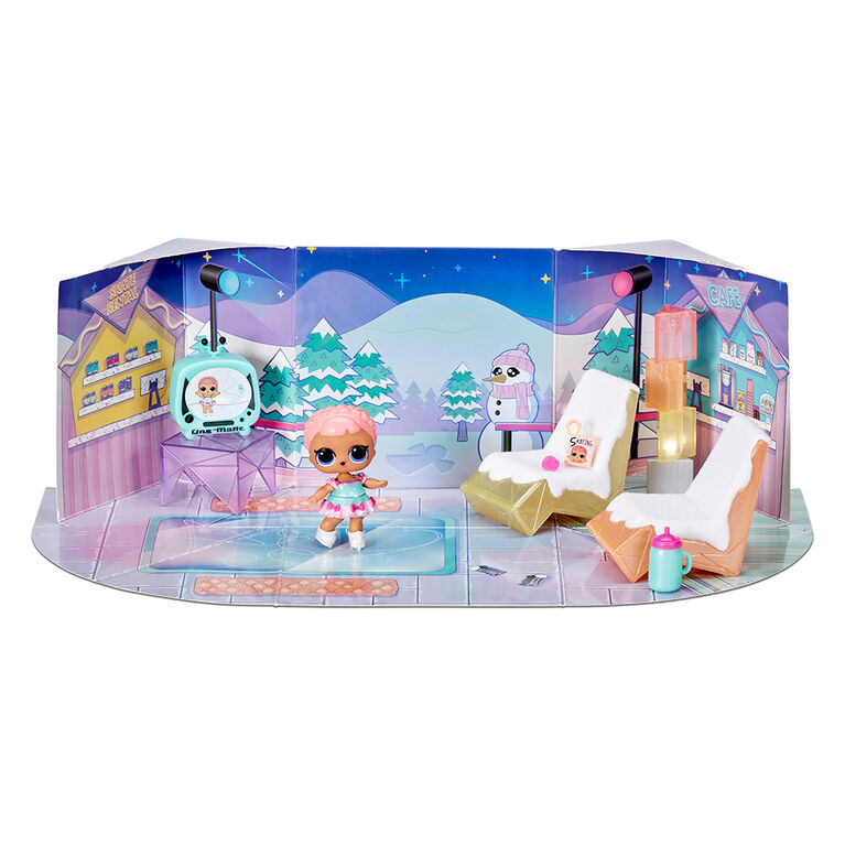 LOL Surprise Winter Chill Hangout Spaces Furniture Playset with Ice Sk8er Doll