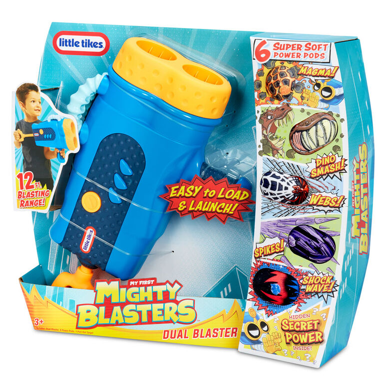 Mighty Blasters Dual Blaster Toy Blaster with 6 Soft Power Pods by Little Tikes