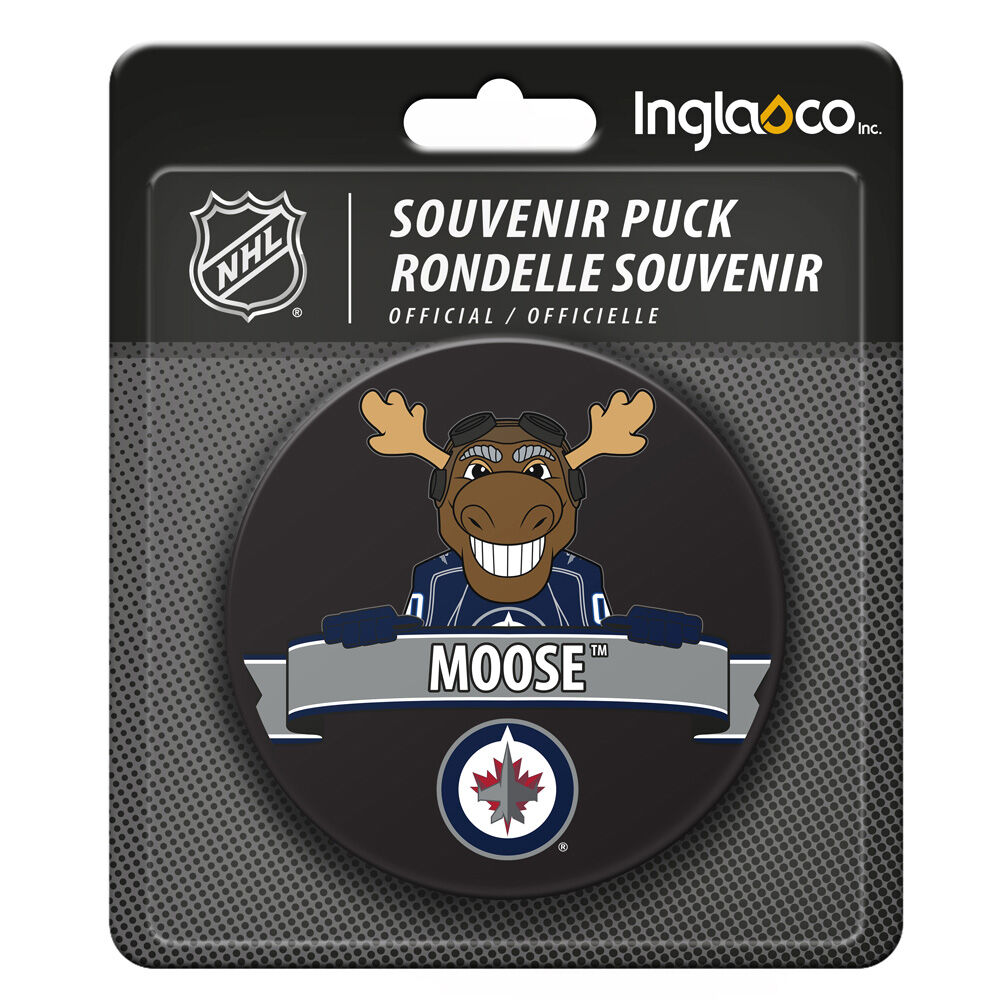 NHL Winnipeg Jets black mascot puck in blister package