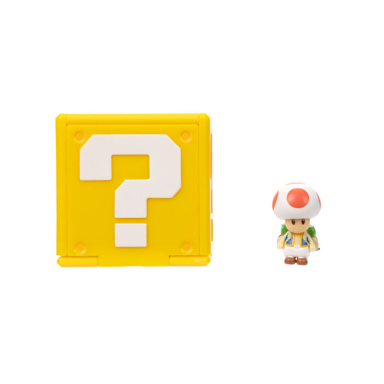 Super Mario Bros Le Film - Figurine miniature 1,25" avec Bloc Point d'interrogation - Toad